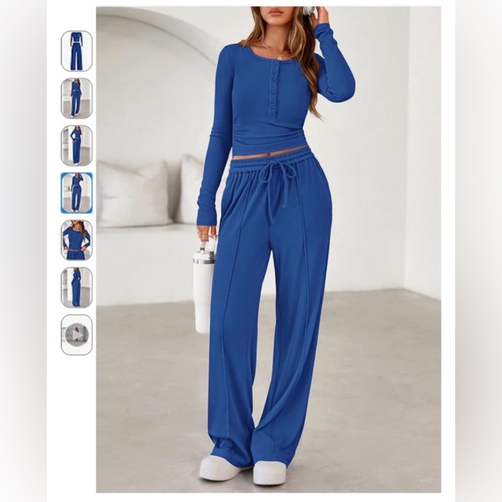Women's Blue Lounge Set - Picture 3 of 12